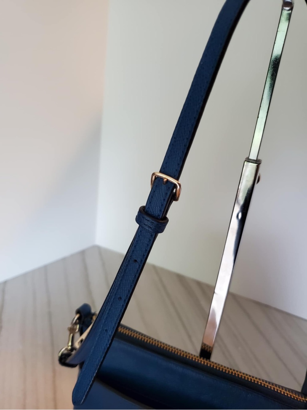 Coach Blue Coach Embossed Textured Leather North South Swingpack - Picture 5 of 14